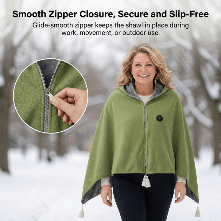 Heated Shawl Blanket - 8-Zone USB Heating, Portable, Office &amp; Camping