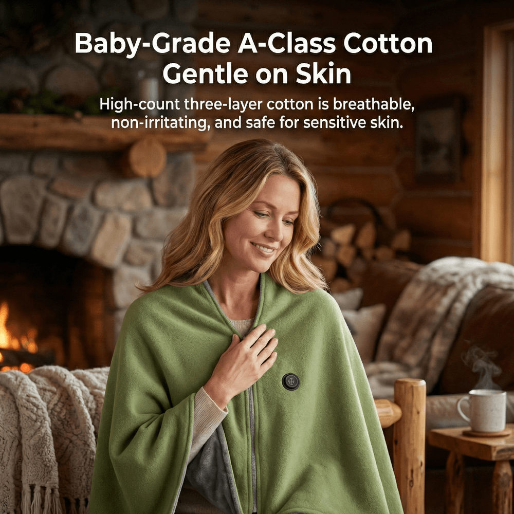 Heated Shawl Blanket - 8-Zone USB Heating, Portable, Office &amp; Camping