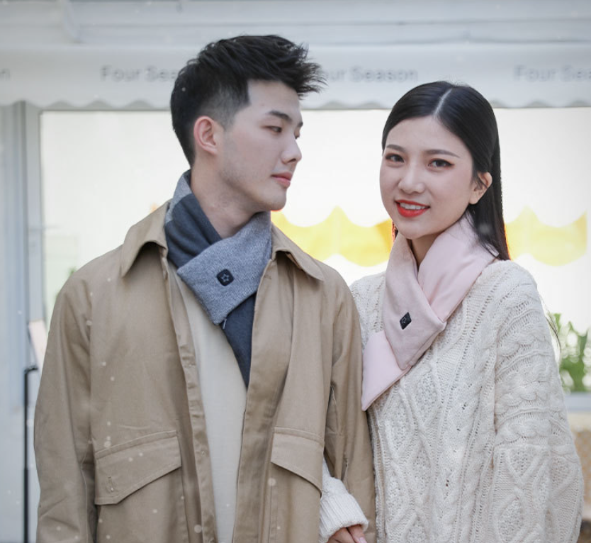 Plushley™ Cotton Heated Scarf with 3 Heat Levels and 7-Hour Battery