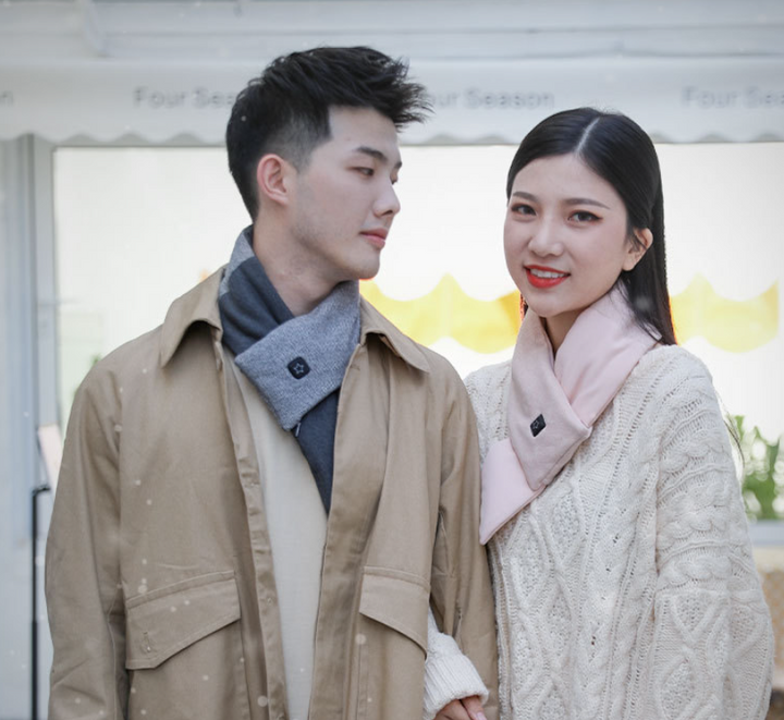 Plushley™ Cotton Heated Scarf with 3 Heat Levels and 7-Hour Battery