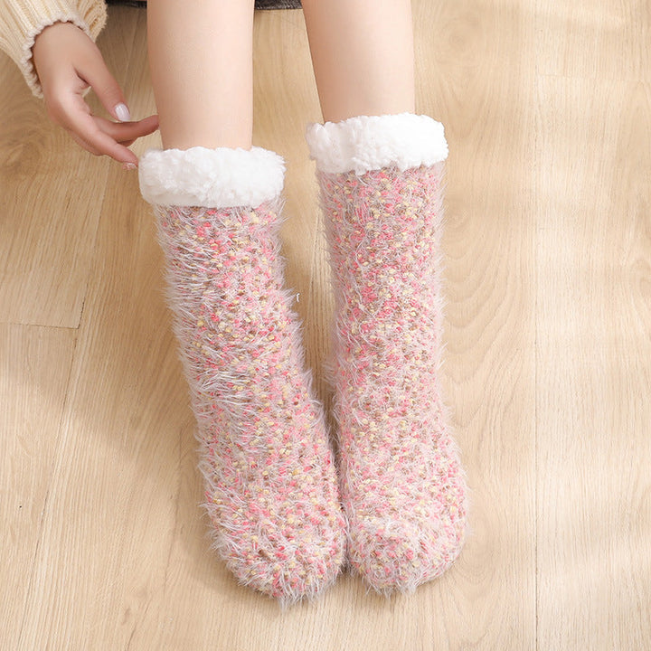 Sherpa-Lined Non-Slip Grip Socks for All-Day Warmth