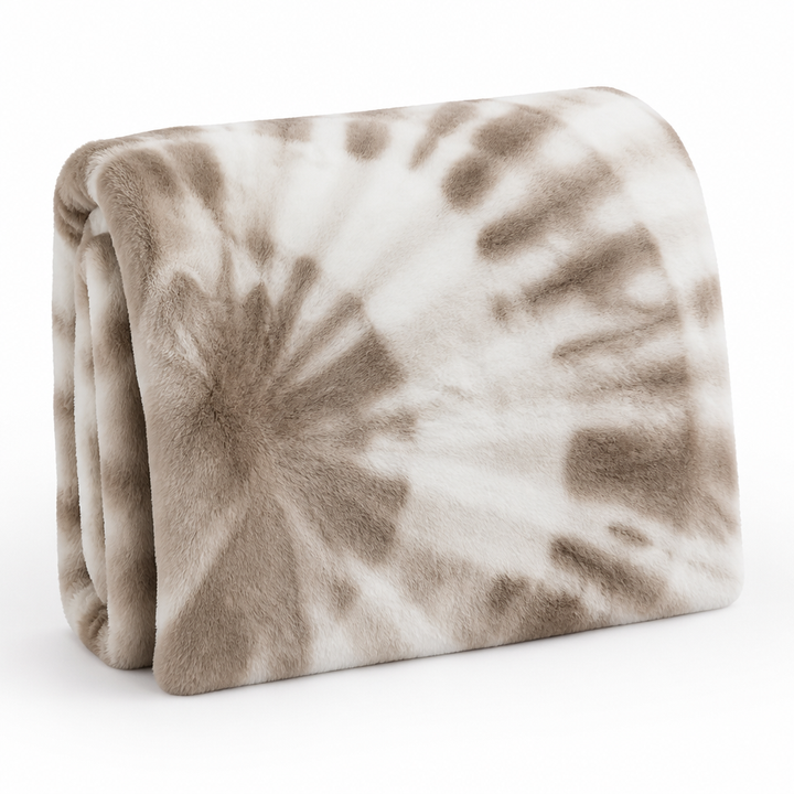 Plushley™ Swirl Tie-Dye Faux Fur Throw Blanket – Soft &amp; Breathable