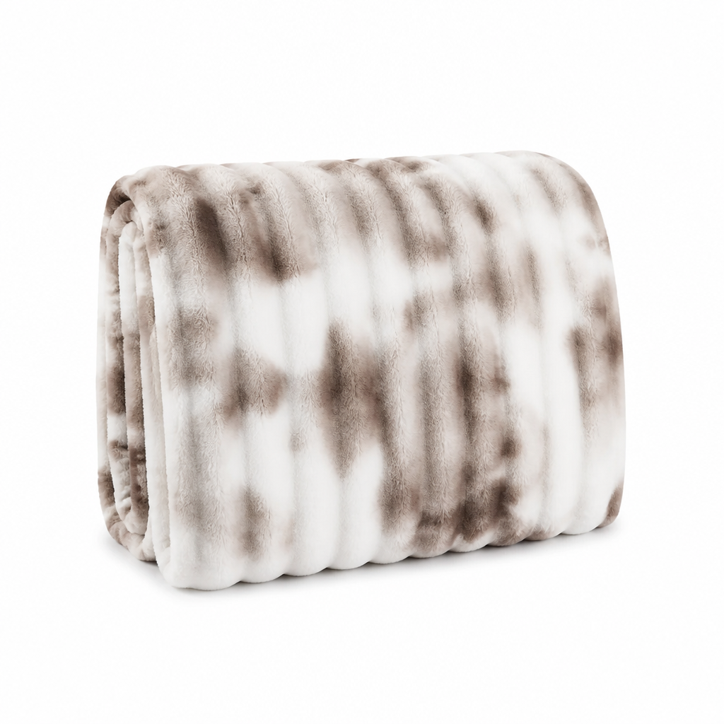 Reversible Swirl Faux Fur Throw With a Breathable Back
