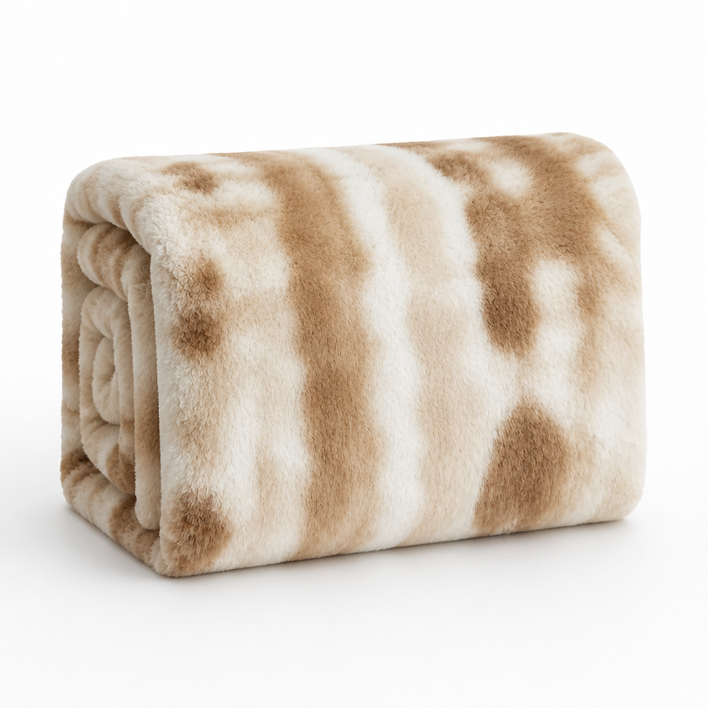 Reversible Swirl Faux Fur Throw With a Breathable Back