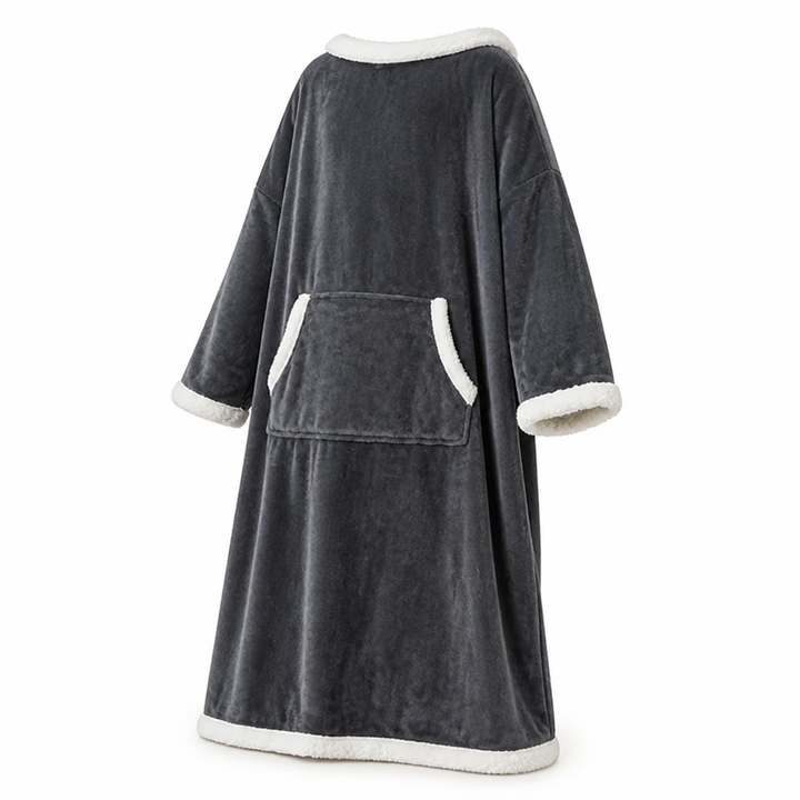 Sherpa Wearable Blanket with Sleeves and a Cozy Foot Pocket