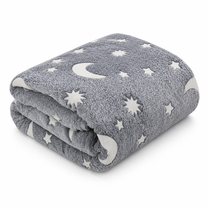 Glow-in-the-Dark Flannel Kids Blanket, No Batteries Required