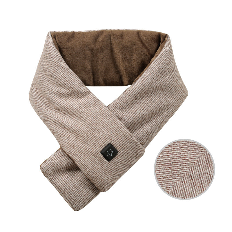 Plushley™ Cotton Heated Scarf with 3 Heat Levels and 7-Hour Battery