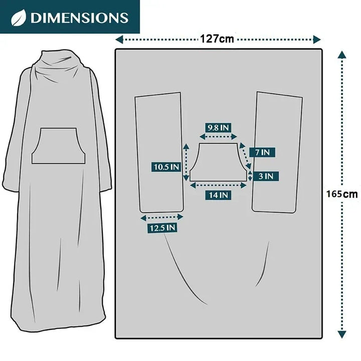Sherpa Wearable Blanket with Sleeves and a Cozy Foot Pocket