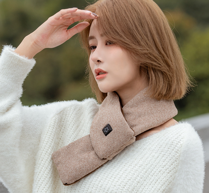 Plushley™ Cotton Heated Scarf with 3 Heat Levels and 7-Hour Battery