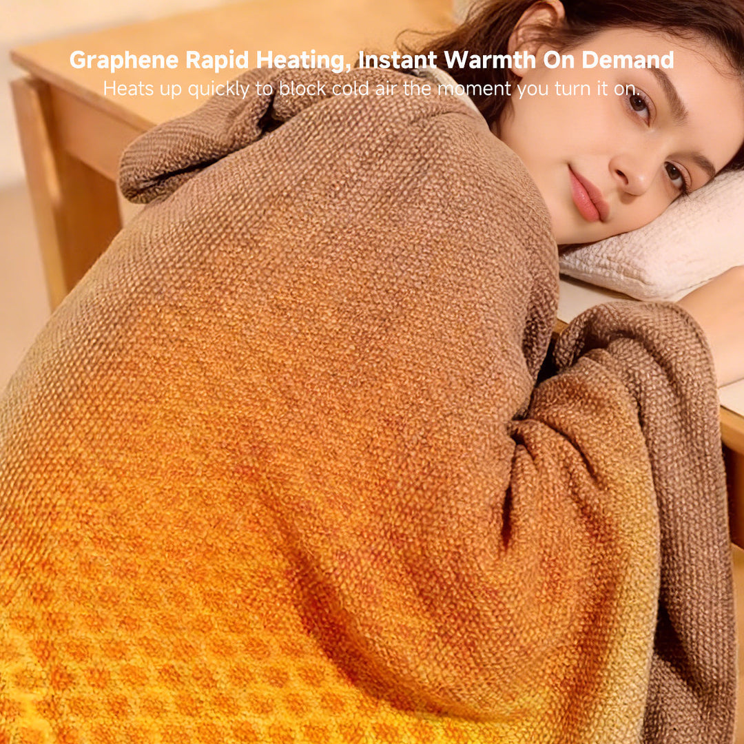 Graphene Heated Shawl - USB Powered, 15-Second Heat, Office &amp; Home