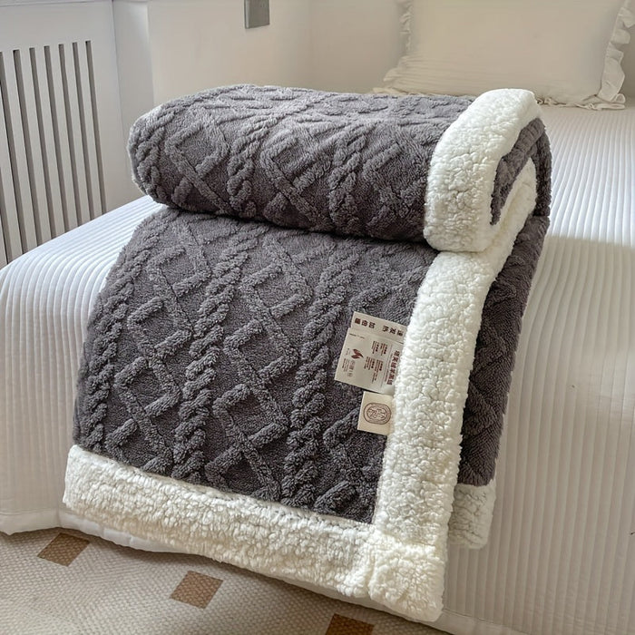 Plushley™ Reversible Quilted Fleece Blanket, Extra Thick and Soft