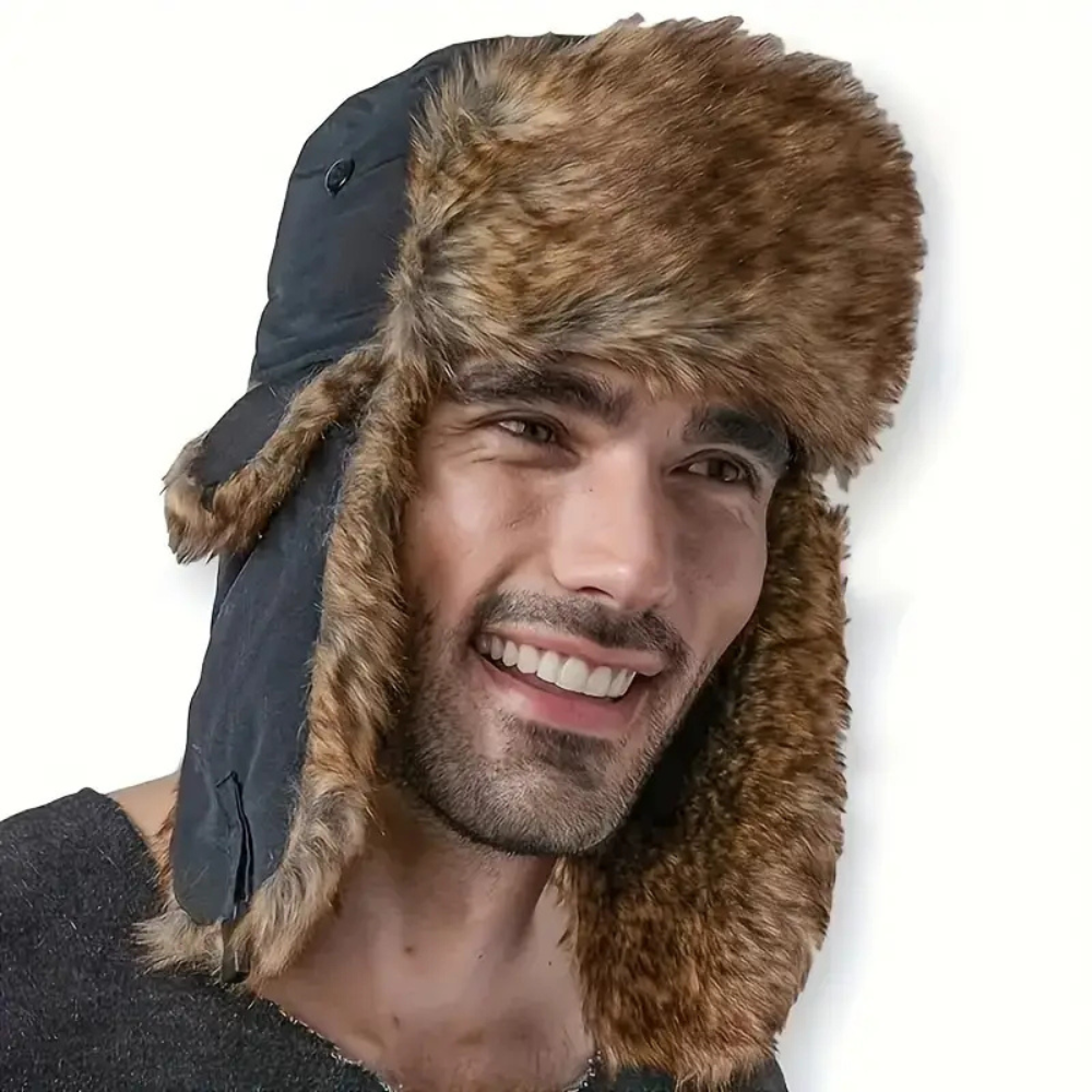 Faux Fur Aviator Trapper Hat with Warm Earflaps