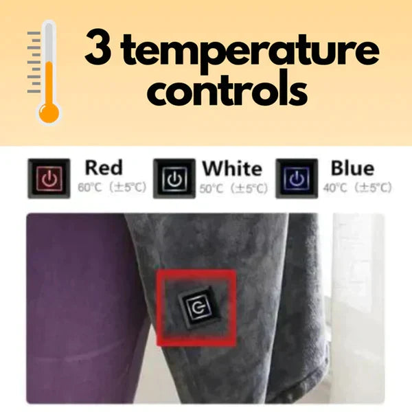 Plushley™ Wearable Heated Fleece Blanket with USB Heat Control