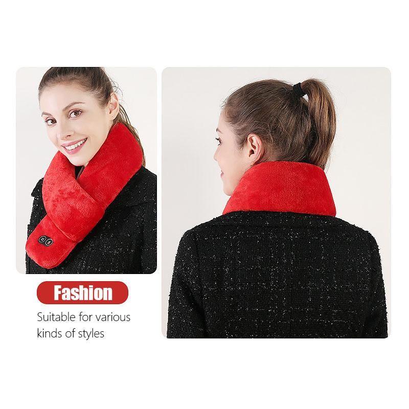 Plushley™ Heated Scarf with Vibration Massage and 3000 mAh Battery