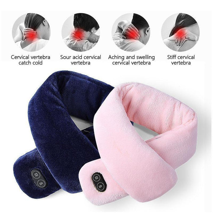 Plushley™ Heated Scarf with Vibration Massage and 3000 mAh Battery