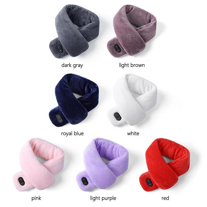 Plushley™ Heated Scarf with Vibration Massage and 3000 mAh Battery