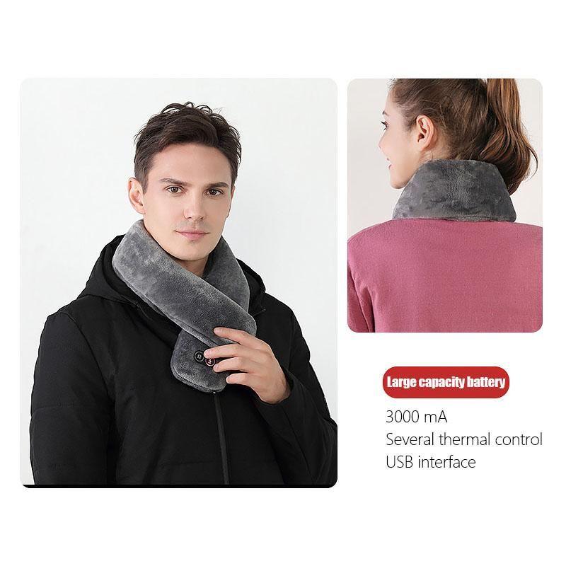Plushley™ Heated Scarf with Vibration Massage and 3000 mAh Battery