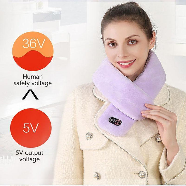 Plushley™ Heated Scarf with Vibration Massage and 3000 mAh Battery