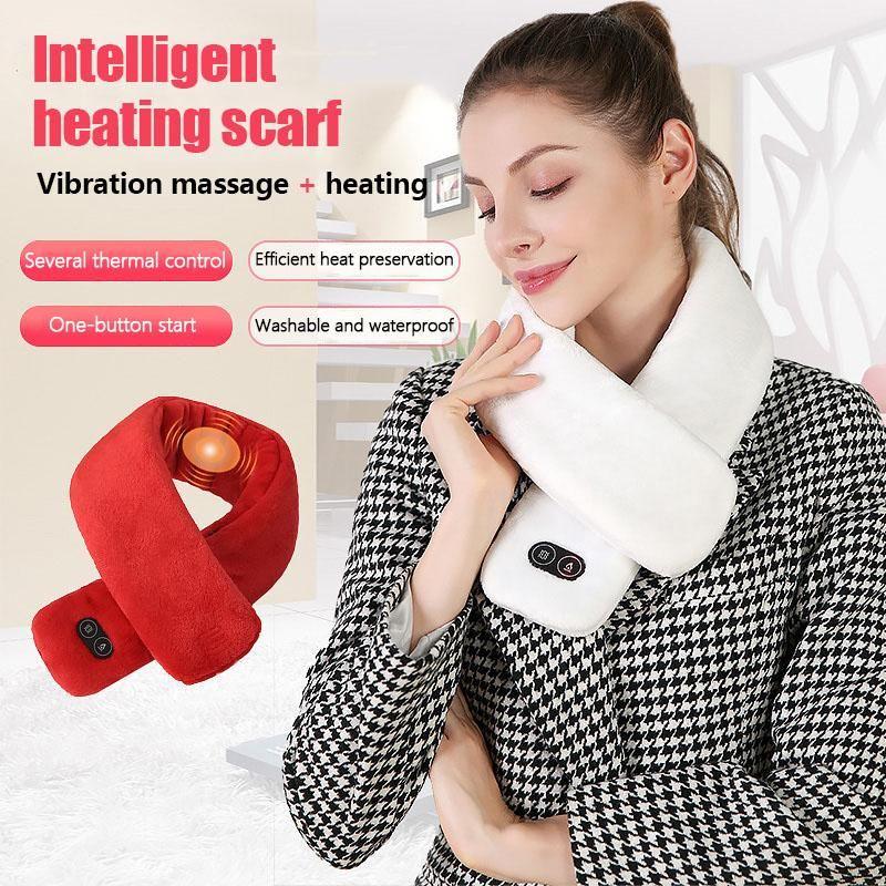 Plushley™ Heated Scarf with Vibration Massage and 3000 mAh Battery