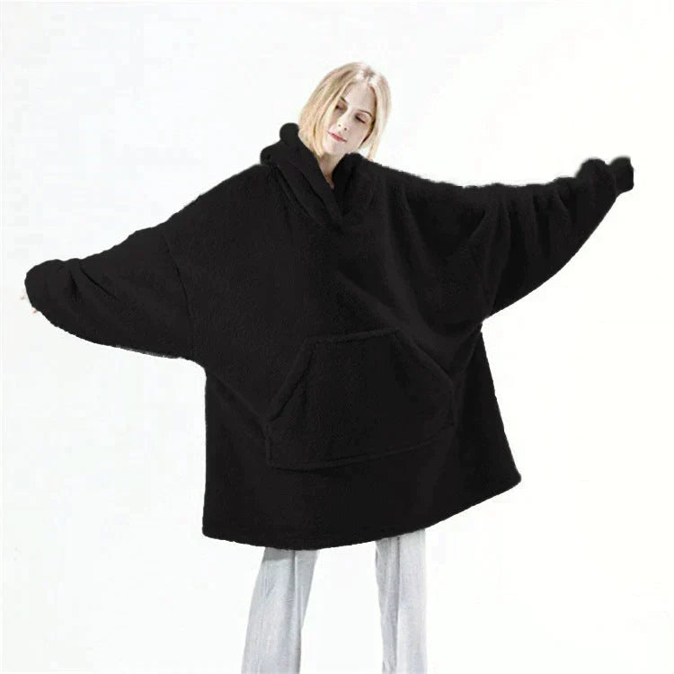 Plushley™ Hooded Blanket Sweatshirt – Relaxed-Fit Warmth for Cold Days