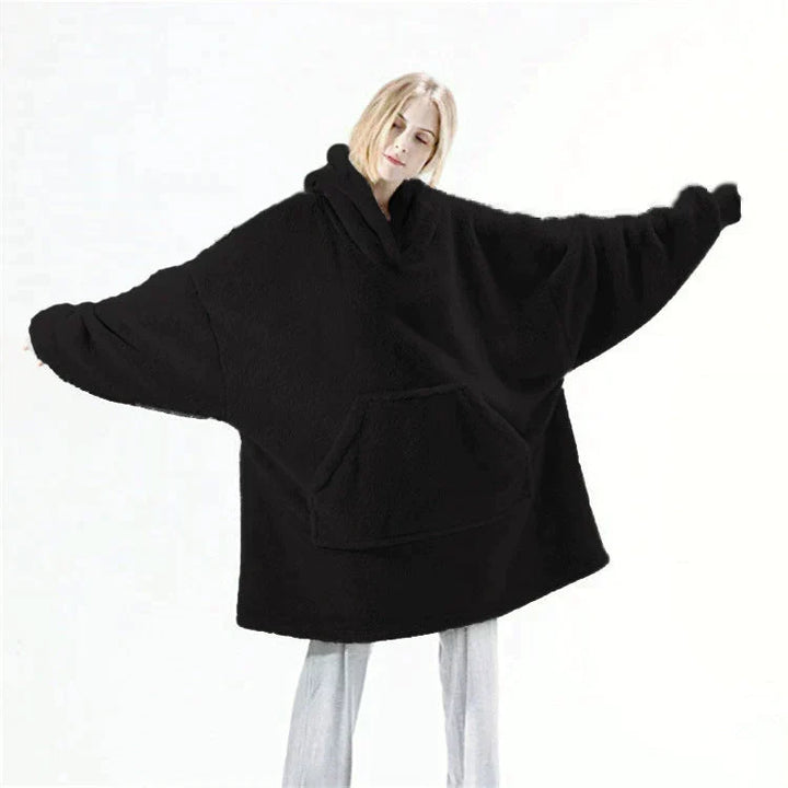 Plushley™ Hooded Blanket Sweatshirt – Relaxed-Fit Warmth for Cold Days