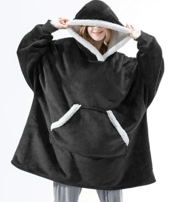 Oversized Fleece Hoodie Blanket with Extra-Large Hood