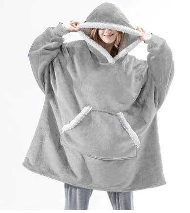 Oversized Fleece Hoodie Blanket with Extra-Large Hood