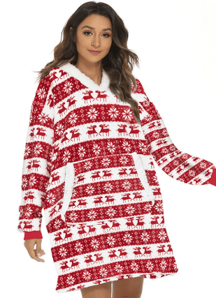 Oversized Fleece Hoodie Blanket with Extra-Large Hood