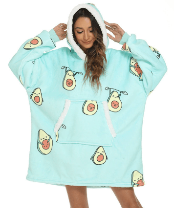 Oversized Fleece Hoodie Blanket with Extra-Large Hood