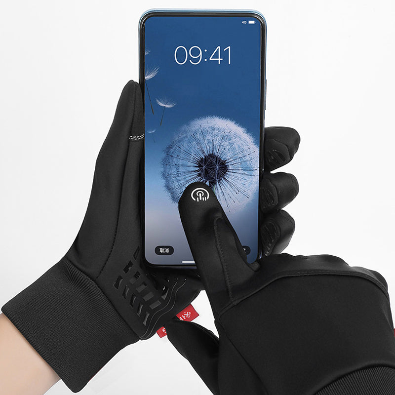 Water-Repellent Thermal Gloves with Fleece Lining and Grip
