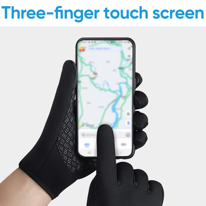 Warm Thermal Gloves with 3 Touchscreen Fingers and Zip Fit