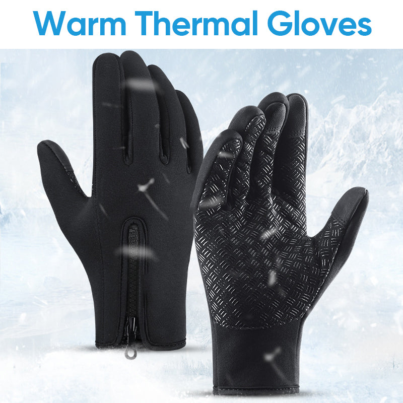 Warm Thermal Gloves with 3 Touchscreen Fingers and Zip Fit
