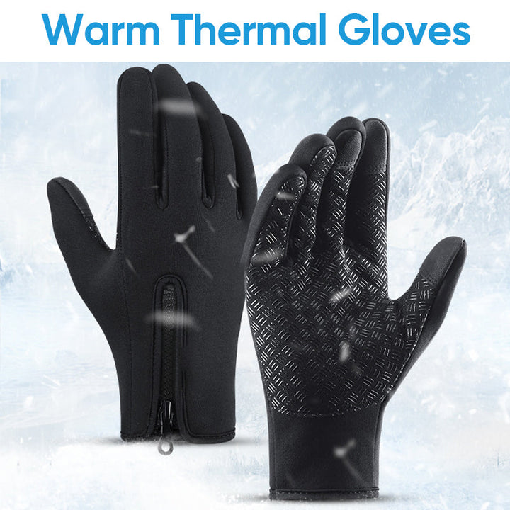 Warm Thermal Gloves with 3 Touchscreen Fingers and Zip Fit