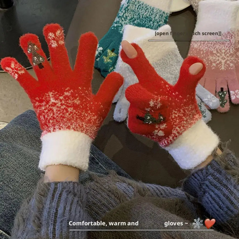 Festive Fleece Lined Convertible Fingerless Gloves