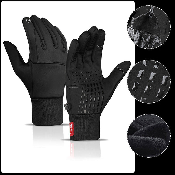 Water-Repellent Thermal Gloves with Fleece Lining and Grip