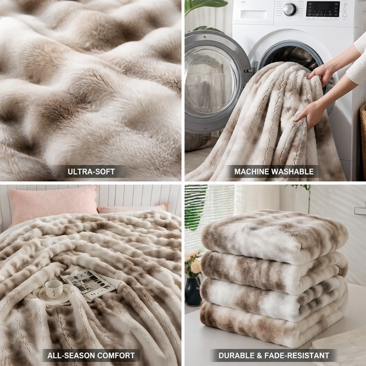 Plushley™ Swirl Tie-Dye Faux Fur Throw Blanket – Soft &amp; Breathable
