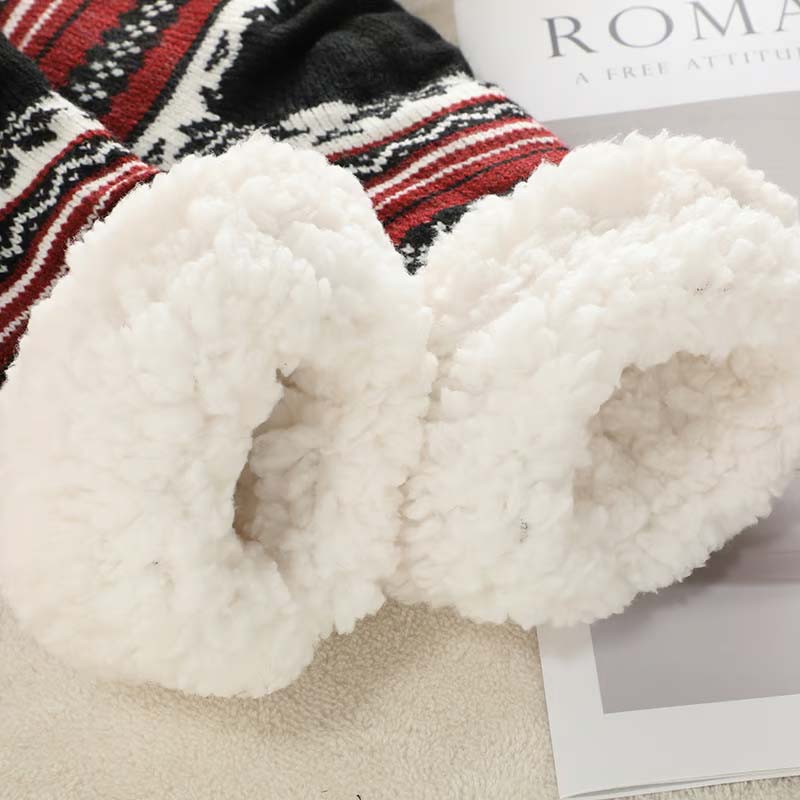 Ultra-Thick Snowflake Slipper Socks with Silicone Grippers