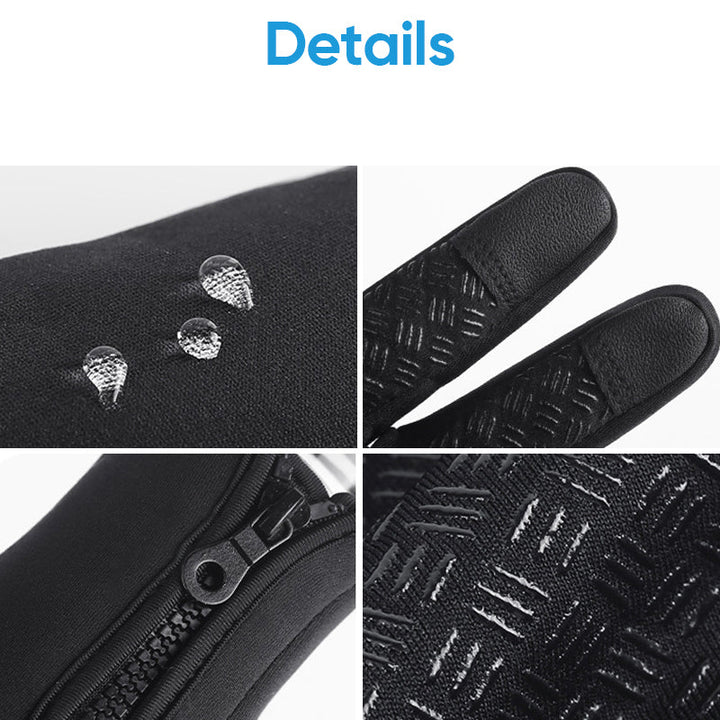 Warm Thermal Gloves with 3 Touchscreen Fingers and Zip Fit