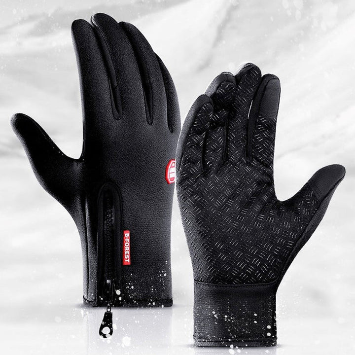Water-Repellent Thermal Gloves with Fleece Lining and Grip