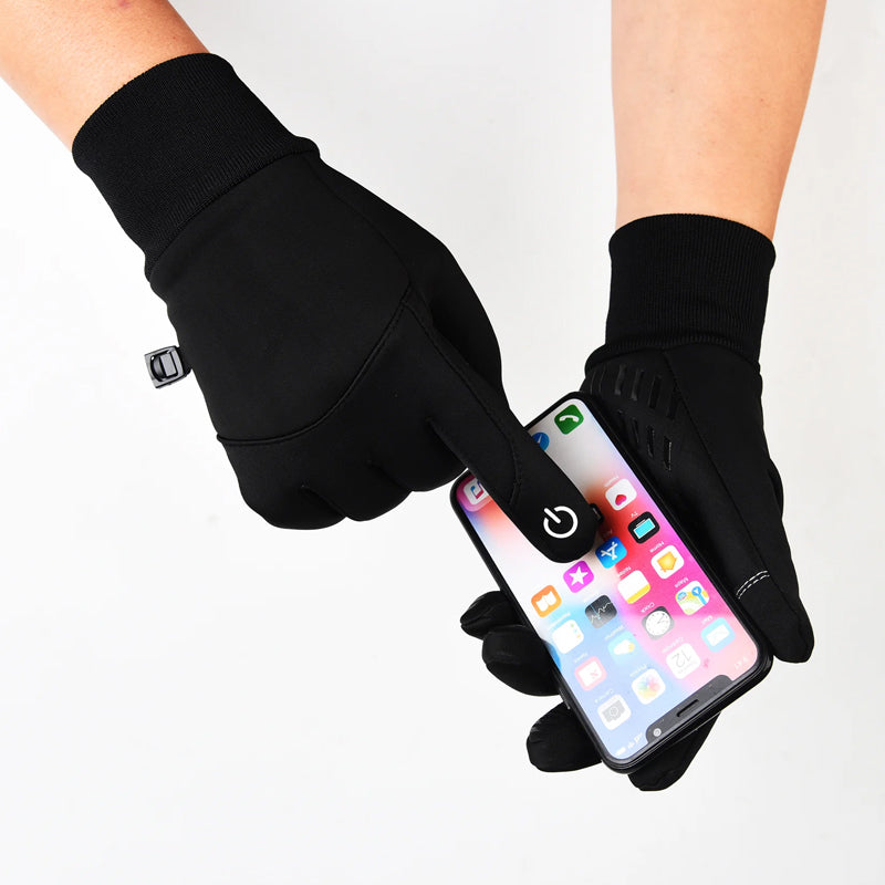 Water-Repellent Thermal Gloves with Fleece Lining and Grip