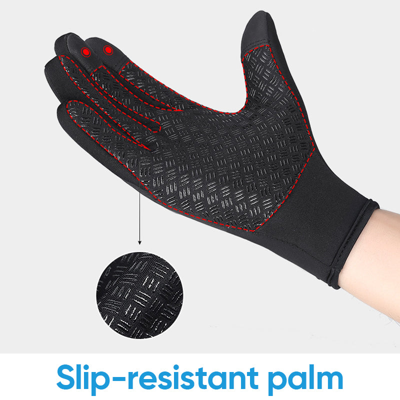 Warm Thermal Gloves with 3 Touchscreen Fingers and Zip Fit