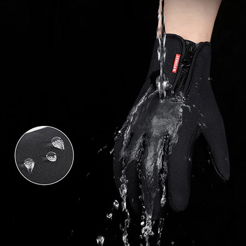 Water-Repellent Thermal Gloves with Fleece Lining and Grip