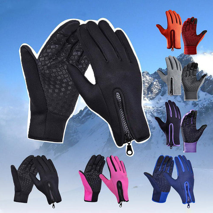 Warm Thermal Gloves with 3 Touchscreen Fingers and Zip Fit