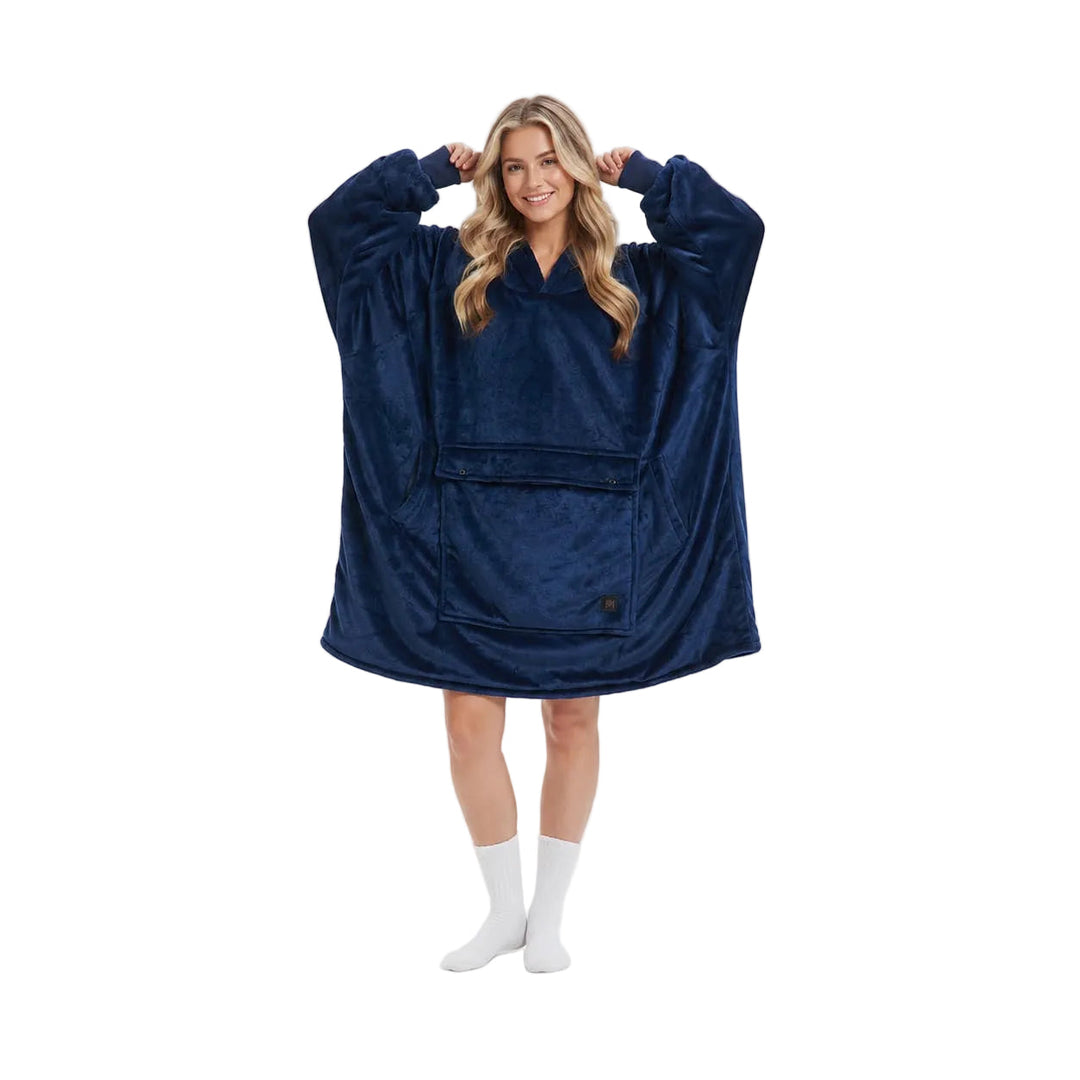 Heated Unisex Blanket Hoodie - USB-Powered, 3-Zone Flannel Warmth
