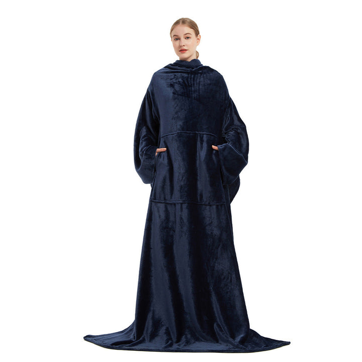 Wearable Fleece Blanket with Front Pocket – Loose, Cozy Fit