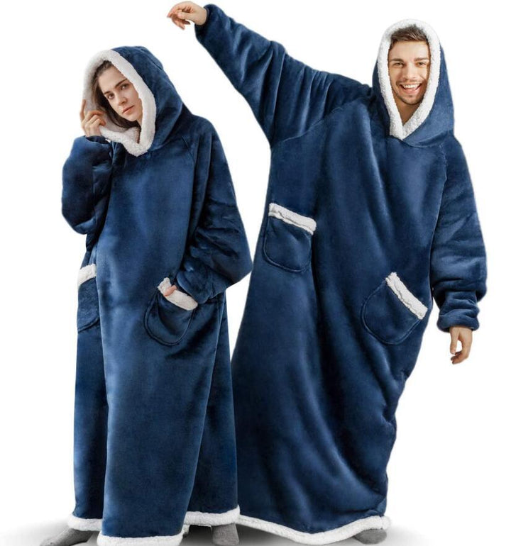 Extra-Long Hooded Snuggle Blanket with Sleeves – Unisex