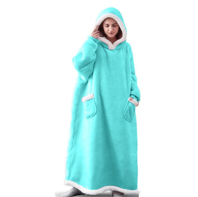 Extra-Long Hooded Snuggle Blanket with Sleeves – Unisex