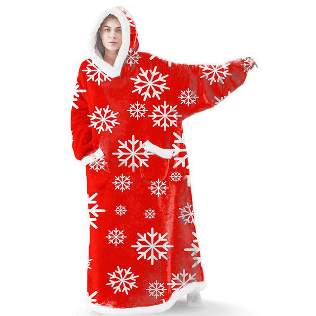 Extra-Long Hooded Snuggle Blanket with Sleeves – Unisex