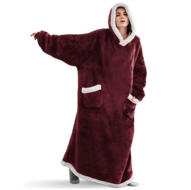 Extra-Long Hooded Snuggle Blanket with Sleeves – Unisex