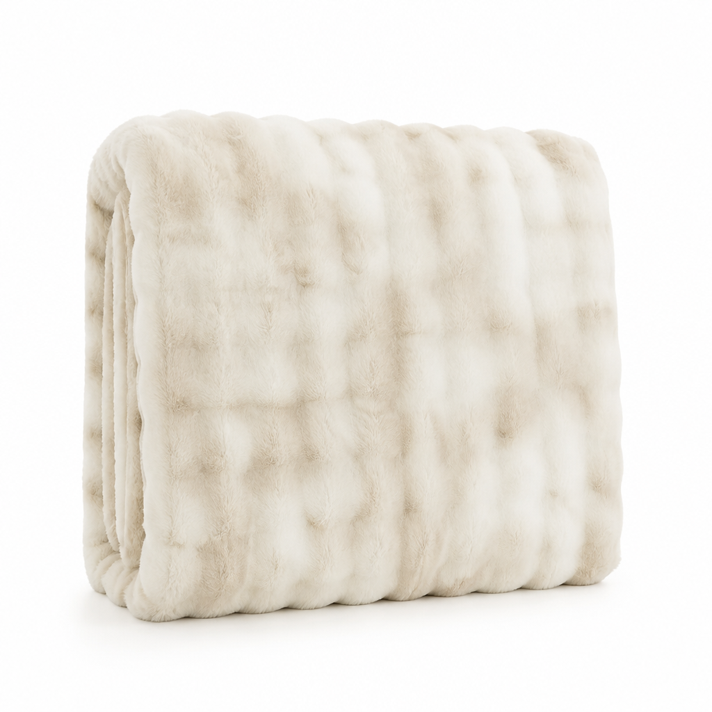 Reversible Swirl Faux Fur Throw With a Breathable Back